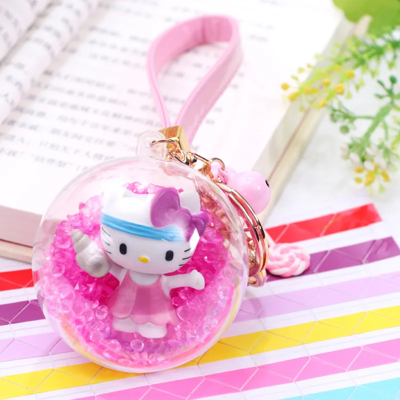 Hello KT hello kitty хрустальный шар KT Cat Сумочка Кулон аксессуары брелок кожаный шнур замша выбранный