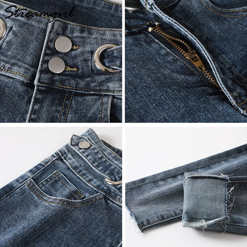 Skinny Jeans Woman High Waist Double Button Jean Skinny Mujer Denim Pants Women Spring Stretch Jeans With High Waist Women New