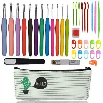 

35 Pcs 2.0-8.0mm Crochet Hook Set For DIY Craft Weave Tools Knitting Needles Set Sewing Tools Accessories With Cactus Case