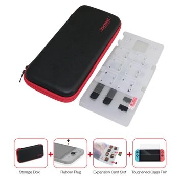 

For Nintend Nintend 4 in 1 Protector Storage Carrying Case Bag/Expansion Card Slot/Tempered Glass Screen Protector/Dust Proof