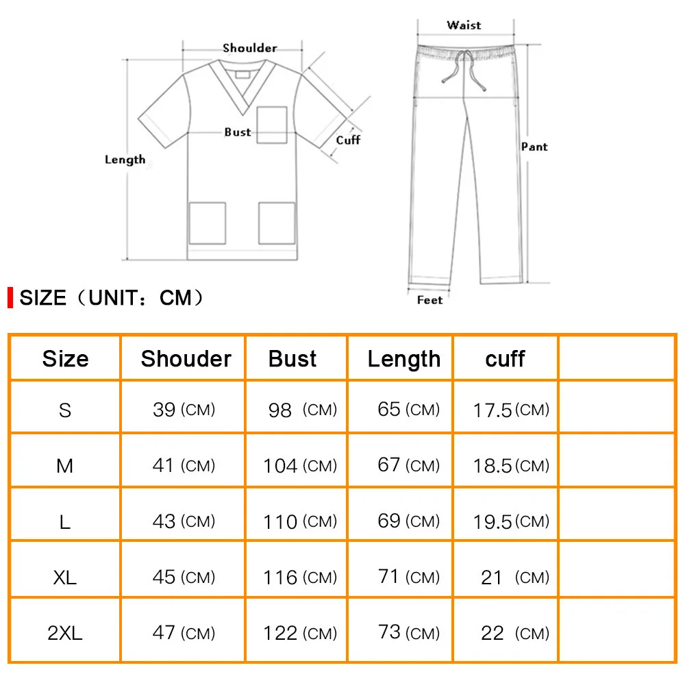 viaoli Cotton Medical Clothing Surgery cloths Medical Scrubs Dental Nursing Uniform Surgical Gown Shirts for Women Men just top