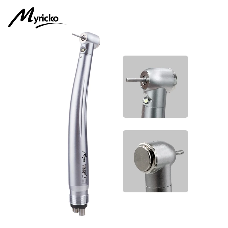 

NSK Type Dental LED Handpiece Integrate E-generator High Speed Ceramic Bearing Standard Head Push Button 3 Water Spray Turbine