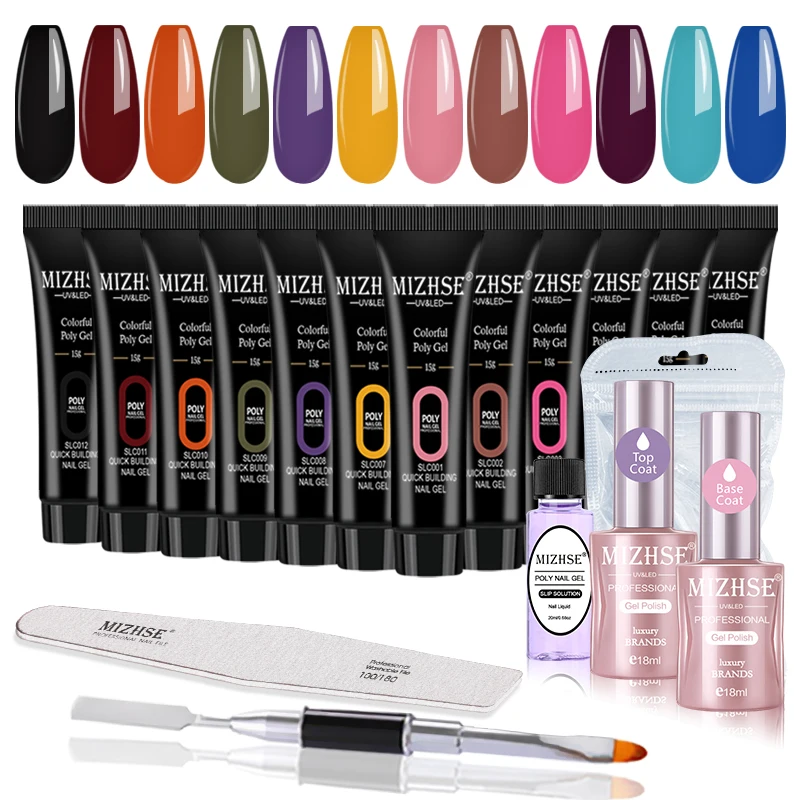 MIZHSE Poly Gel Manicure Set UV Gel Varnish Nail Polish Art Kit Quick Building For Nails 1