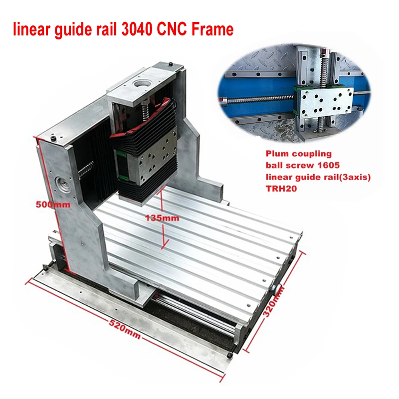 

Guide Rail 3040 CNC Frame 3040L linear guideway Frame Ball screw 1605 With motor for DIY CNC Engraving Drilling Milling Machine