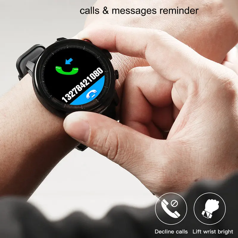 L5 Bluetooth Смарт-часы для мужчин IP68 Водонепроницаемый несколько видов спорта режим сердечного ритма погоды, Смарт-часы в режиме ожидания 100 дней