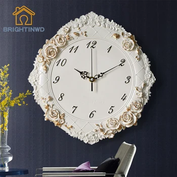 

European Minimalist Quiet Living Room Wall Clock Modern Round Bedroom Classroom Office Quartz Clock
