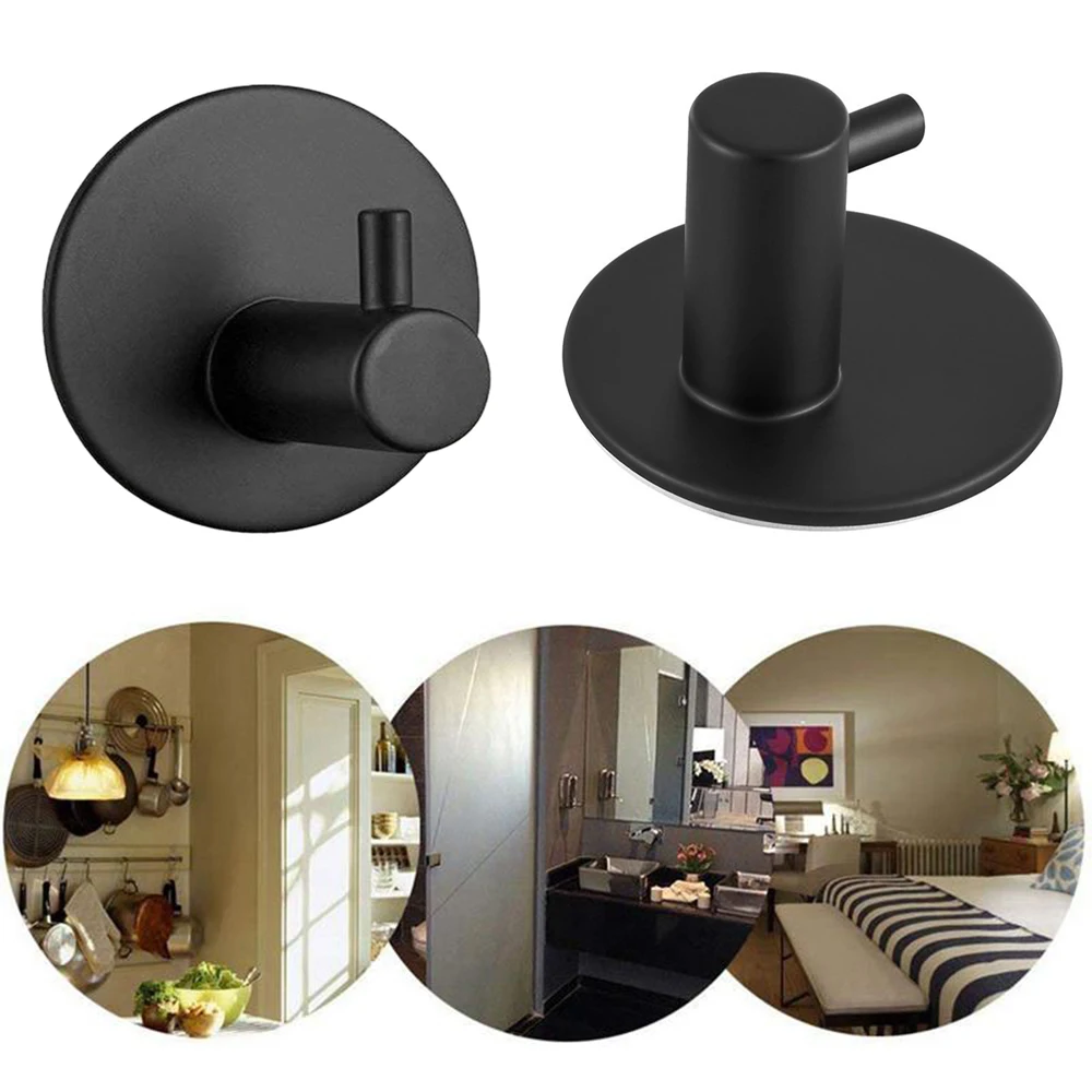 

Self Adhesive Stainless Steel Hook Parts Household Kitchen Wall Door Hook Hanger Perfect For Bathroom Door Wall Convenient Hook