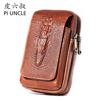 

Piuncle Brand High Quality MEN'S Leather BELT WAIST BagS Military Fanny PACKS Small Money Phone WAIST PACK Bum Bags Pouch PURSE