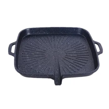 

Square Barbecue Plate Korean Barbecue Dish Maifan Stone Coating Household Wild Portable Barbecue Dish Baking Tray