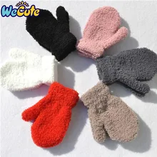 Детские перчатки; зимние детские перчатки; варежки; Мягкие вязаные теплые перчатки; однотонные детские перчатки для мальчиков и девочек; варежки для новорожденных