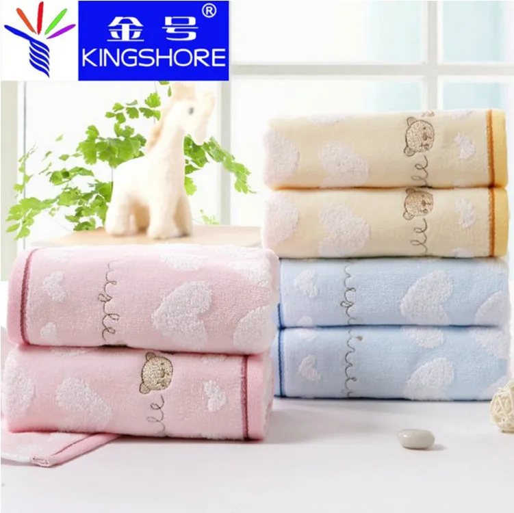 

King shore New Products Towel Ga1065 Pure Cotton Zero Twist Cut Velvet Cartoon Face Towel Genuine Product Thick Face Wash Towel