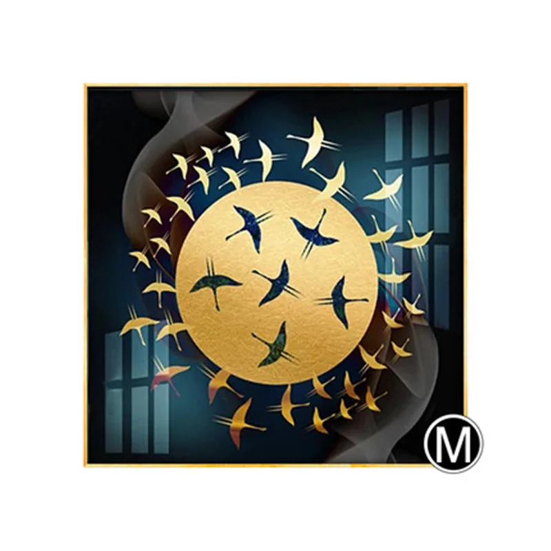 

Modern Abstract Square Mural Living Room Dining Room Entrance Bedroom Decor Painting Elephant Horse Peacock Painting M2195