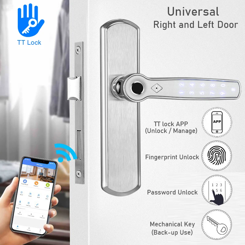 RAYKUBE Bluetooth дверной замок с отпечатком пальца TT блокировка телефона ПРИЛОЖЕНИЕ