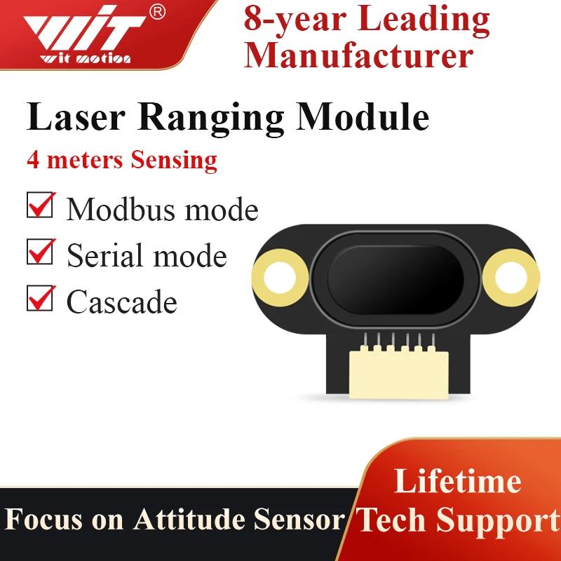 Лазерный датчик дальности WitMotion UART VL53L1 (4-400 см) лазерный модуль VL53L0 (3-200 выход