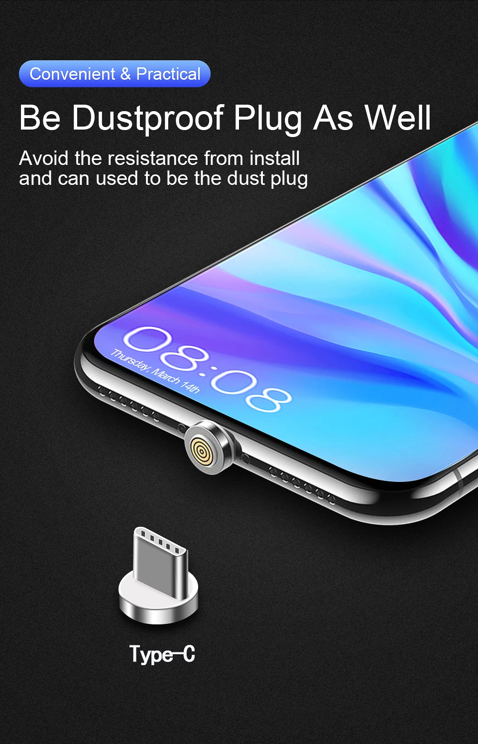 Магнитный кабель Obobix USB type C для зарядки Xiaomi Redmi Note 7 8, кабель для передачи данных usb type C, магнитный кабель для быстрой зарядки телефона