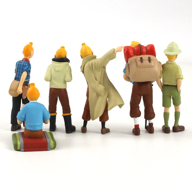 6 шт./компл. игрушечные мини фигурки из олова и Tintin модель ПВХ 5 8 см|Игровые