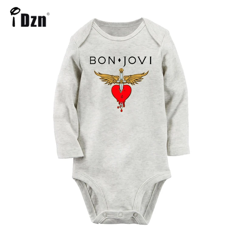 Bon Jovi, рок-группа, крыло, сердце, меч, оружие, розы, Coldplay, рок-группа, боди для новорожденных, ползунки для малышей, комбинезон с длинными рукавами - Цвет: JcBaby999GC