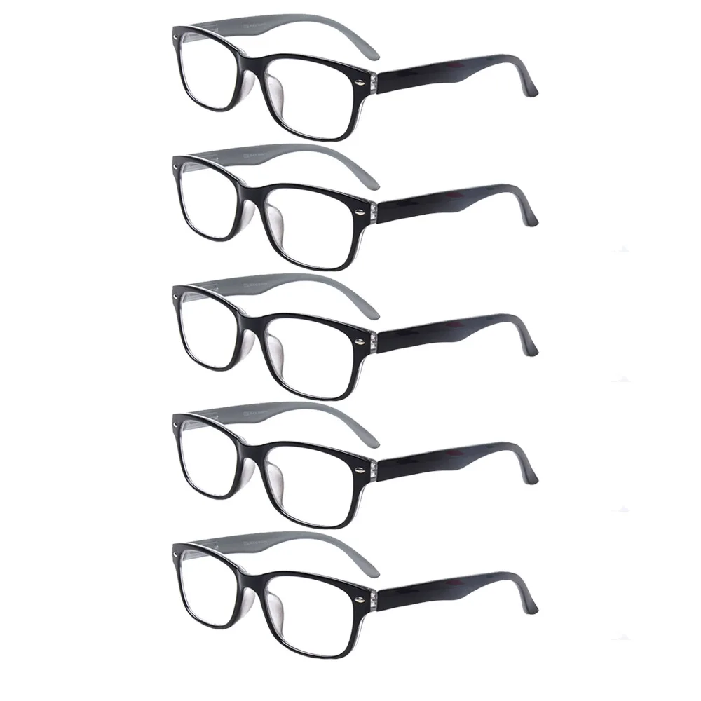 Reading Glasses 5 Packs Eyeglasses Quality Spring Hinge Colorful Readers for Women Men