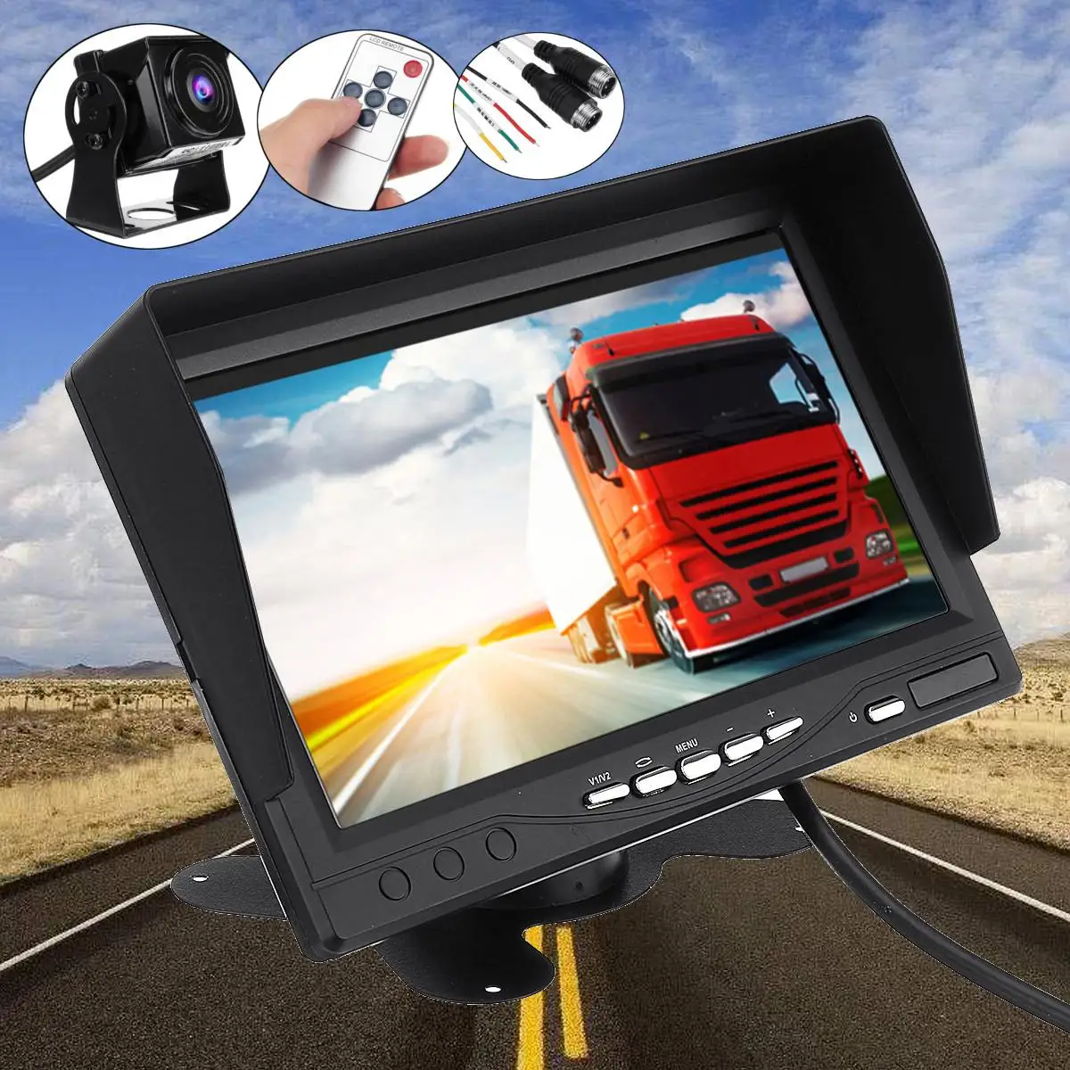 

Car Driving Recorder Camera AHD1080 7 Inch AHD Dispaly With Two Channels Rear View Camera Video Recorder Auto Registrator