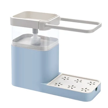 

Cleaning Tool Towel Space Saving Freestanding Sponge Kitchen Organizer Drain Liquid Detergent Storage Rack PP Soap Dispenser