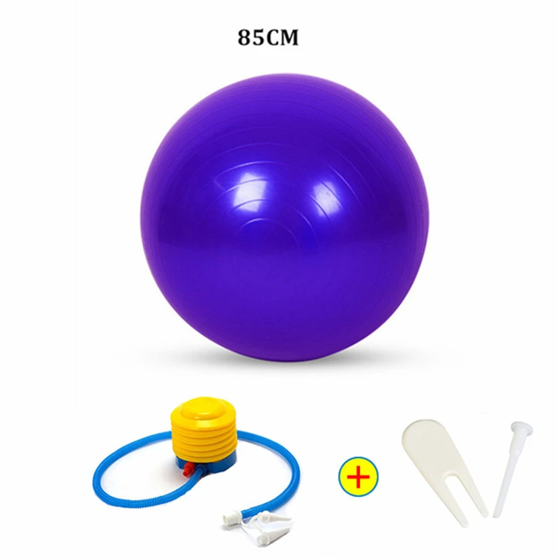 purple 85cm With-acc 45/55/65/75/85cm йога мяч анти-взрыв гимнастический Аэробные Фитнес стабильность баланс упражнений Йога Пилатес тренировки Фитнес тренажерный зал - Цвет: purple 85cm With-acc