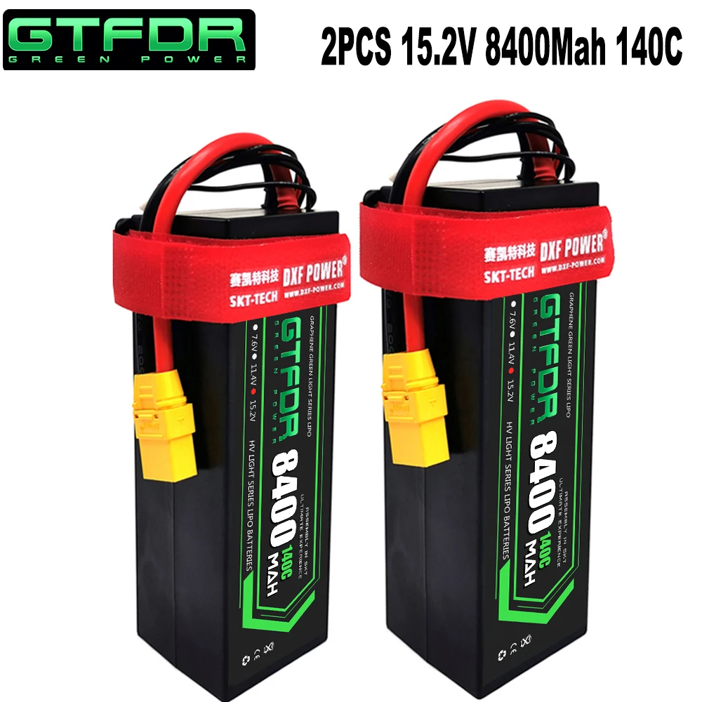 

GTFDR Lipo Battery 4S 14.8V 15.2V 6500mAh 7000mAh 7300mAh 8400mAh 60C/120C 130C/260C 140C/280C HardCase for Rc Car 1/8 Buggy