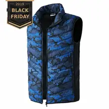 FALIZA Мужской Электрический usb-жилет с подогревом, Мужская зимняя камуфляжная куртка без рукавов, тянущийся теплый жилет, теплая одежда MJ116
