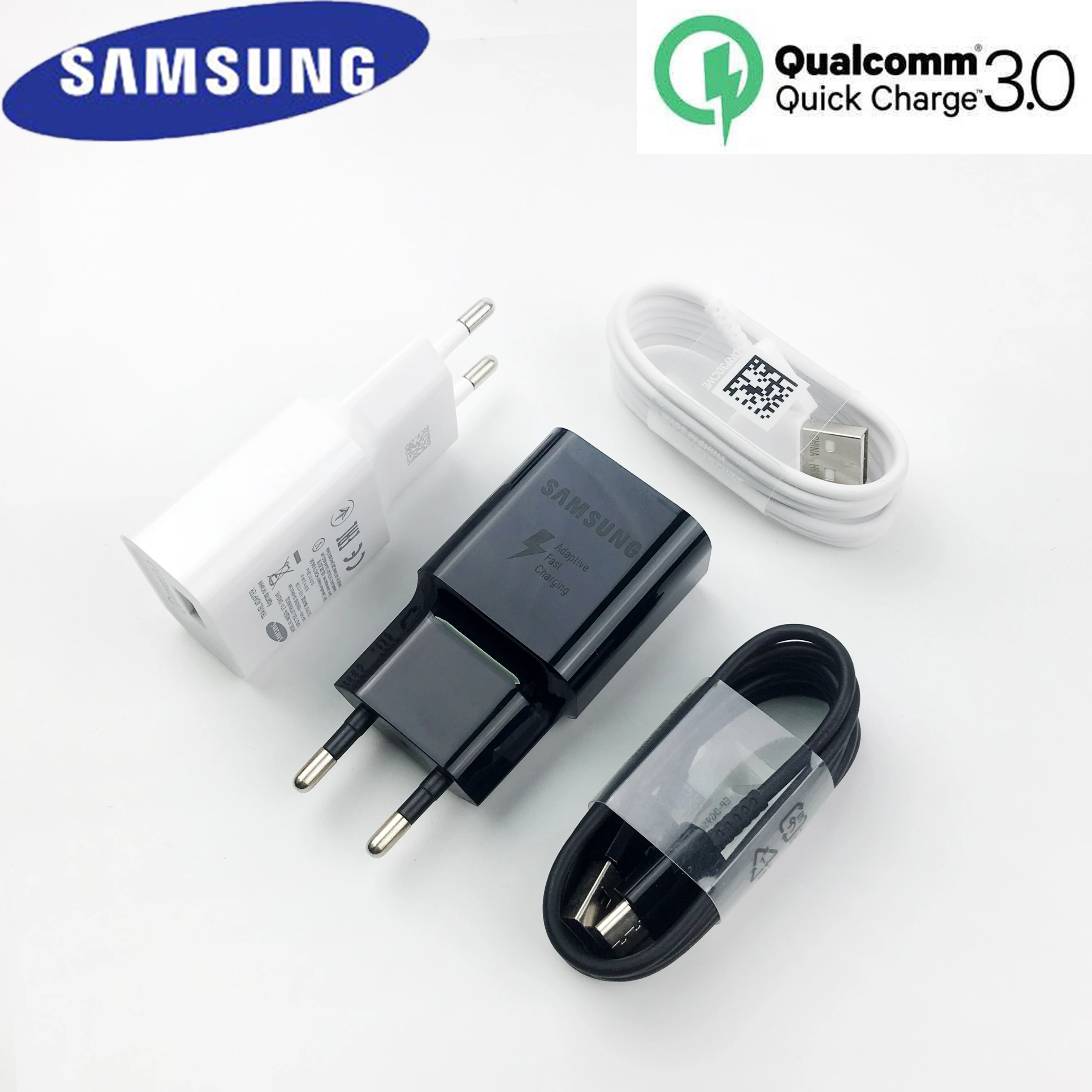 

Original Samsung S10 18W Fast Charger QC 3.0 12V1.5A quick charge adapter usb type c cable for galaxy s8 s9 s10 plus note 8 9 A7