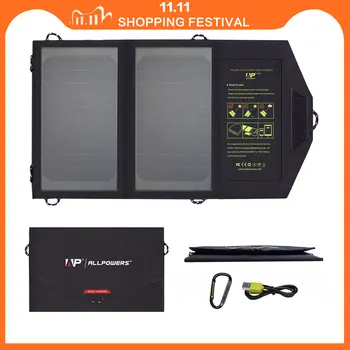 

ALLPOWERS 5V USB Solar Panel Charger Portbale Solar Battery Charger for iPhone Samsung Huawei Xiaomi OPPO Vivo HTC.