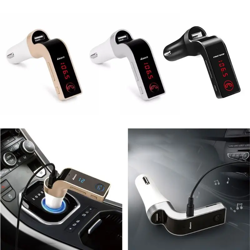 

Car FM Bluetooth Transmitter Wireless G7 AUX With USB Port Support WMA U Disk TF U1JF
