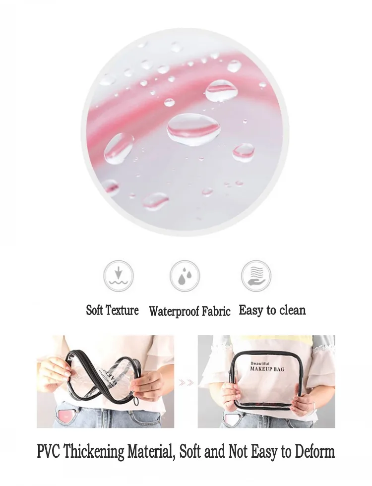 Косметичка для женщин водонепроницаемый прозрачный ПВХ макияж для путешествий прозрачная косметичка Органайзер для ванной туалетный комплект для хранения