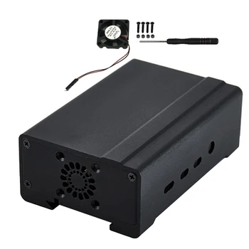 

Protective Case With Cooling Fan Professional Mini Full Coverage Easy Install Anti Scratch Aluminum Alloy For Raspberry Pi 4B