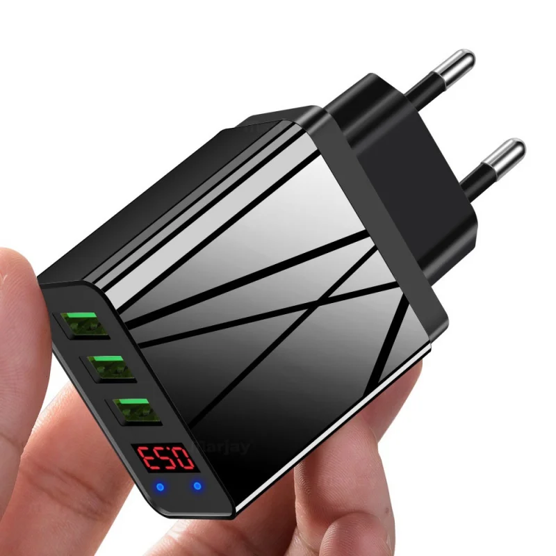 3 порта USB зарядное устройство для телефона, ЕС, США, светодиодный дисплей, 5 В, 3.1A, быстрая зарядка, смарт-зарядное устройство для мобильного телефона для iphone, samsung, Xiaomi