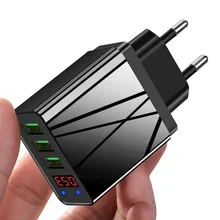 3 порта USB зарядное устройство для телефона, ЕС, США, светодиодный дисплей, 5 В, 3.1A, быстрая зарядка, смарт-зарядное устройство для мобильного телефона для iphone, samsung, Xiaomi