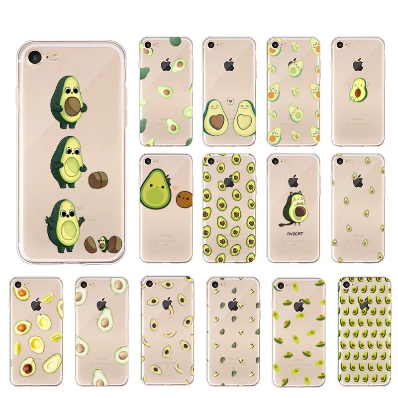 Милый разноцветный чехол с изображением авокадо для iPhone 8 7 6 6S Plus 5 SE XR X XS MAX
