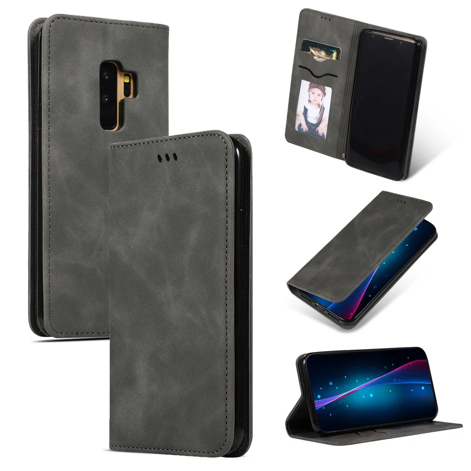 Роскошный сенсорный флип-чехол для samsung S9 Plus S9+ SM-G965F, деловой кожаный чехол для Galaxy S9 SM-G960F, чехол-кошелек из ТПУ