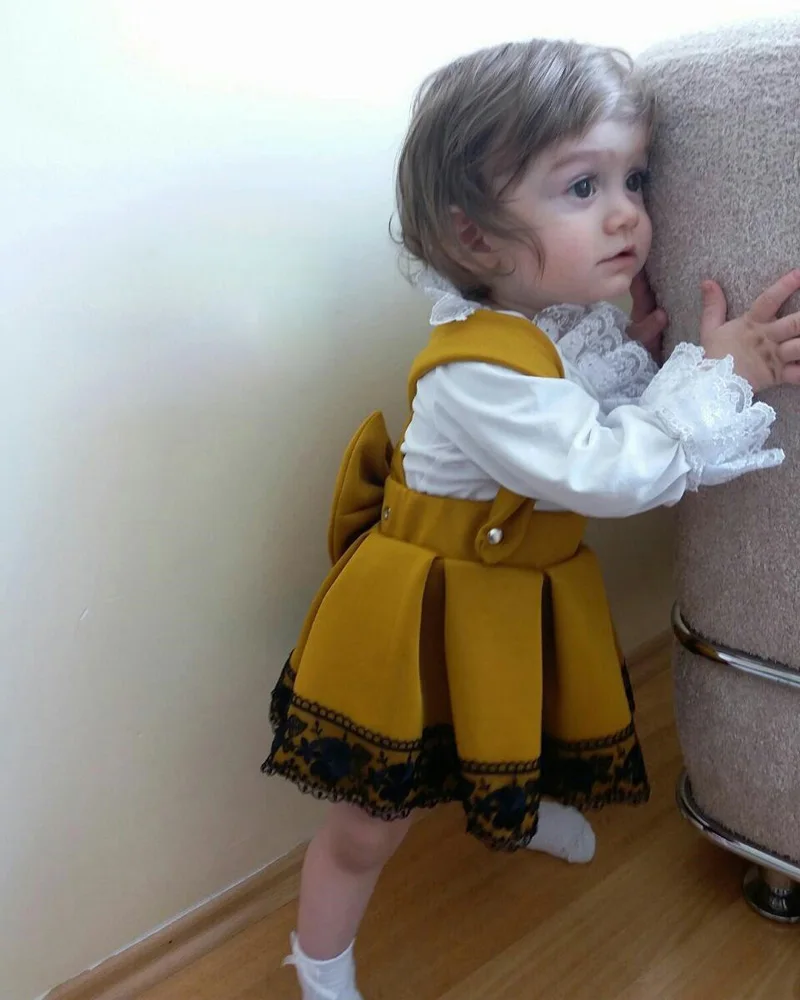 Enfant bébé fille dentelle barboteuse nœud princesse fête jupe robe tenue 0-2 ans