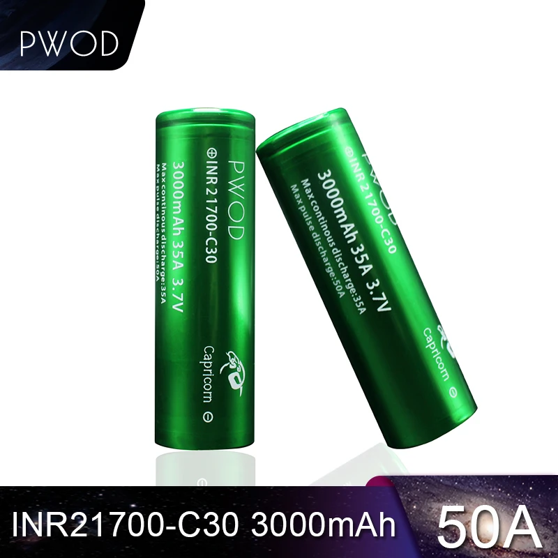 PWOD original 21700 3000mah 35A Capricorn battery 3.7V rechargeable