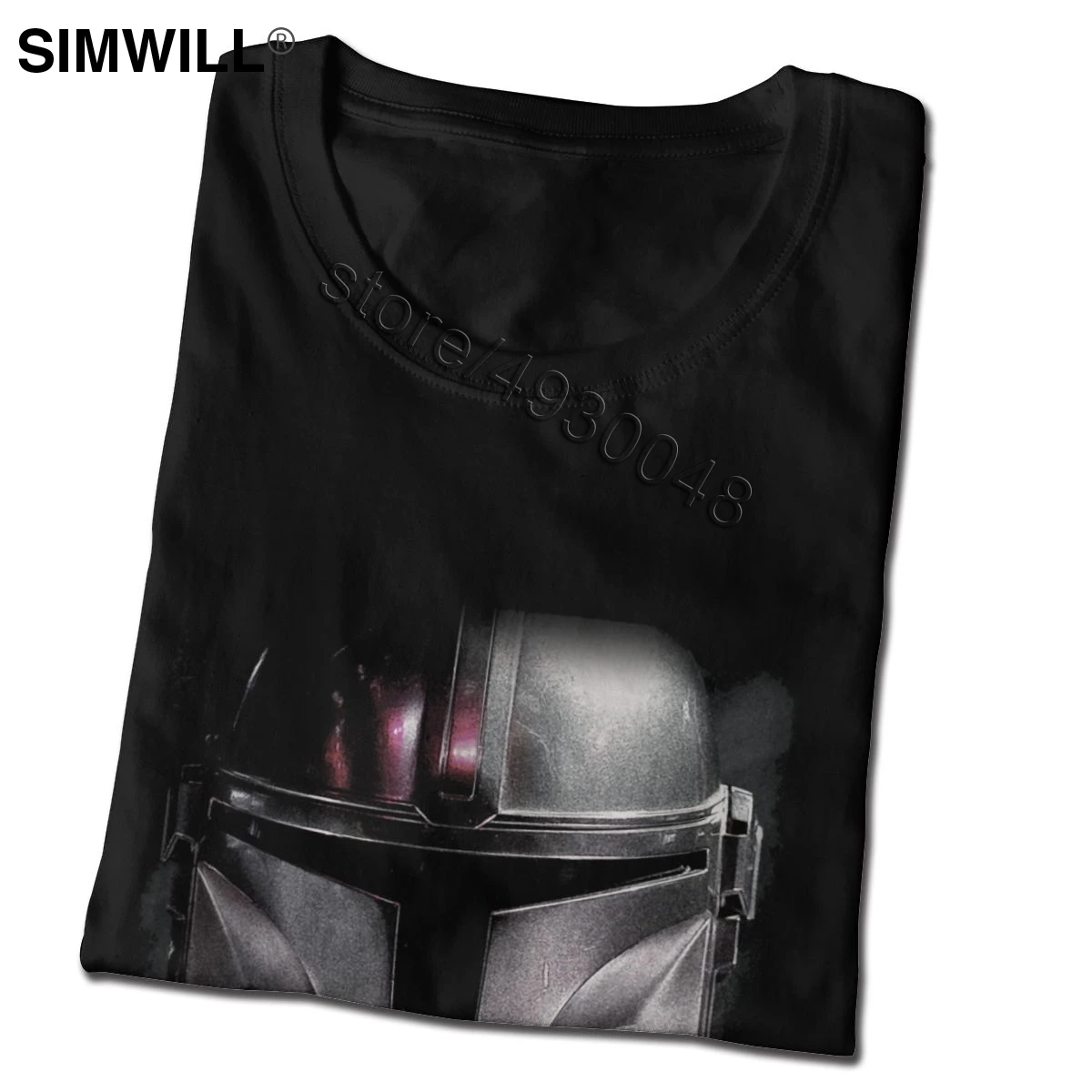 Tanie Fajne błyszczące tajemnicze Mandalorian T Shirt klasyczne letnie bawełniane T Shirt mężczyźni z krótkim rękawem wycięcie pod szyją Star Wars Tee fani filmów prezent