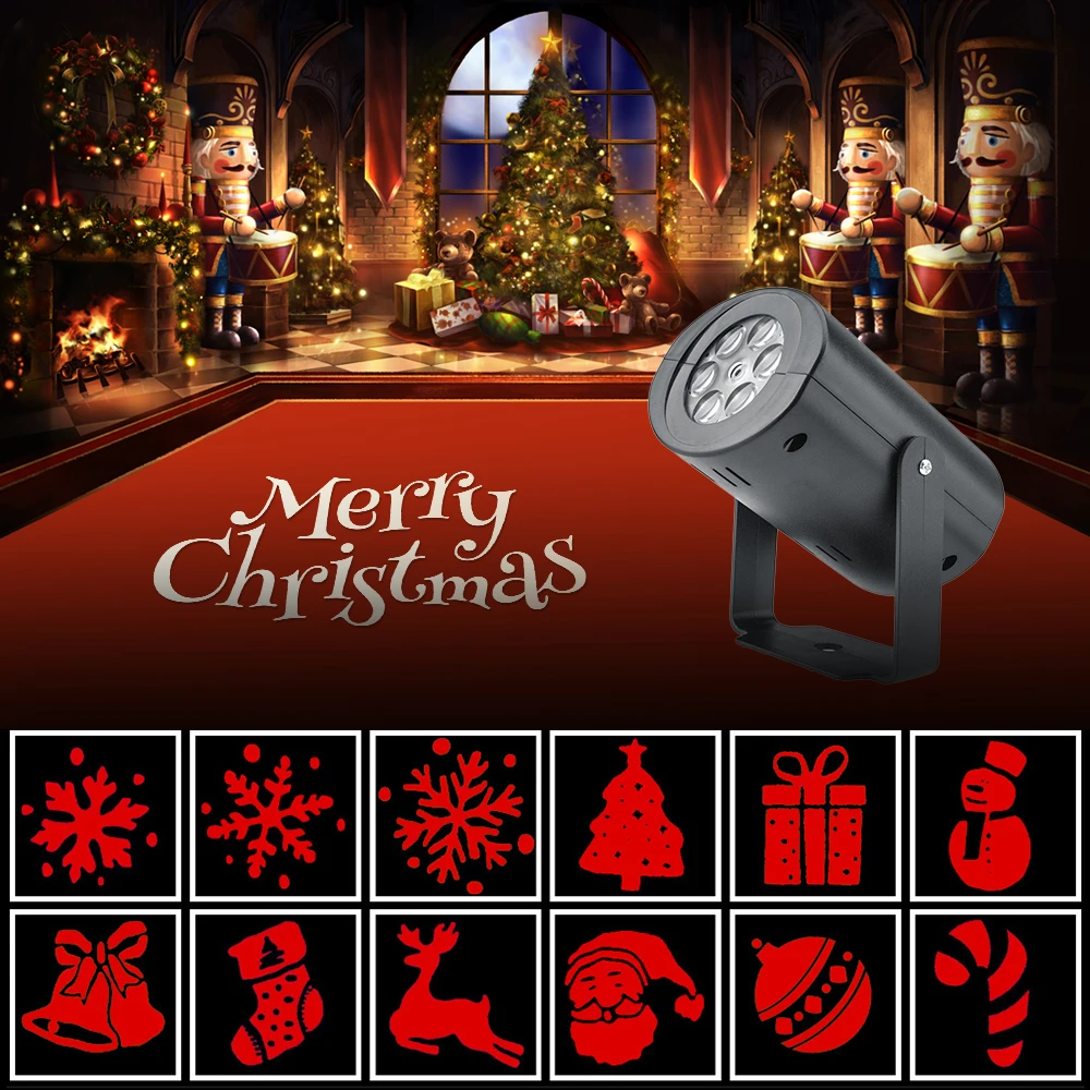 12 Patterns Mini Christmas Lights Outdoor Projector Laser garden light Snowflake Moving Disco Decorations 9 | Спорт и развлечения