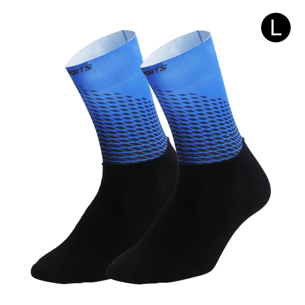 Высококачественные мужские футбольные носки для велосипедистов, женские носки для горного велосипеда, дышащие носки для шоссейного велосипеда, носки для спорта на открытом воздухе - Цвет: Blue