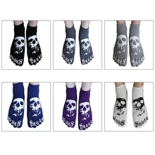 Мужские носки в стиле панк-рок с 3D-принтом «ужас», «скелет», «хип-хоп», «страшный череп», носок с пятью пальцами, мужские короткие носки