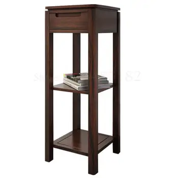 

Pure solid wood flower stand imported ash flower stand shelf lamp table Nordic simple walnut color