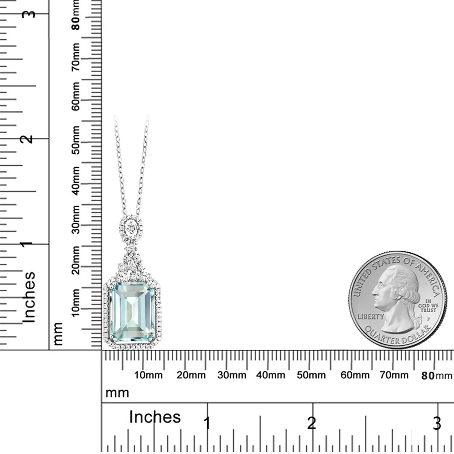 GemStoneKing 7 24 Ct восьмиугольник небесно голубой искусственный Аквамарин серебро 925