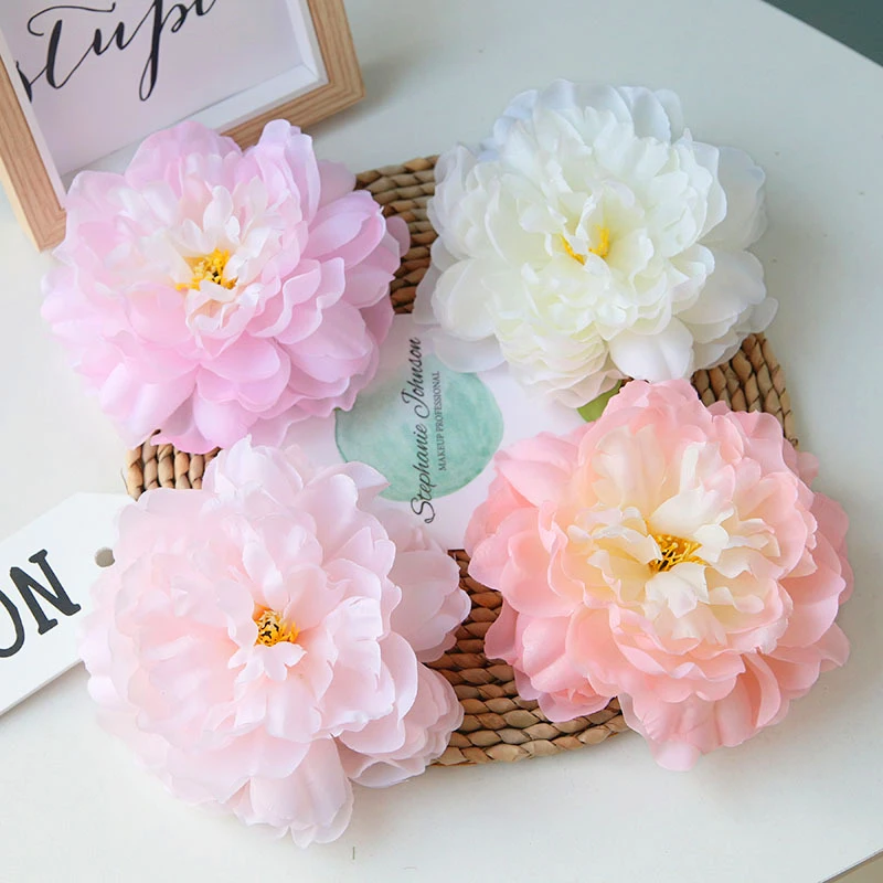 Artificial Diameter 15cm Peony Big Flower Head Flower Wall DIY Wedding Decoration Silk Fake Flower Home Floral Arrangements Accessories (1)