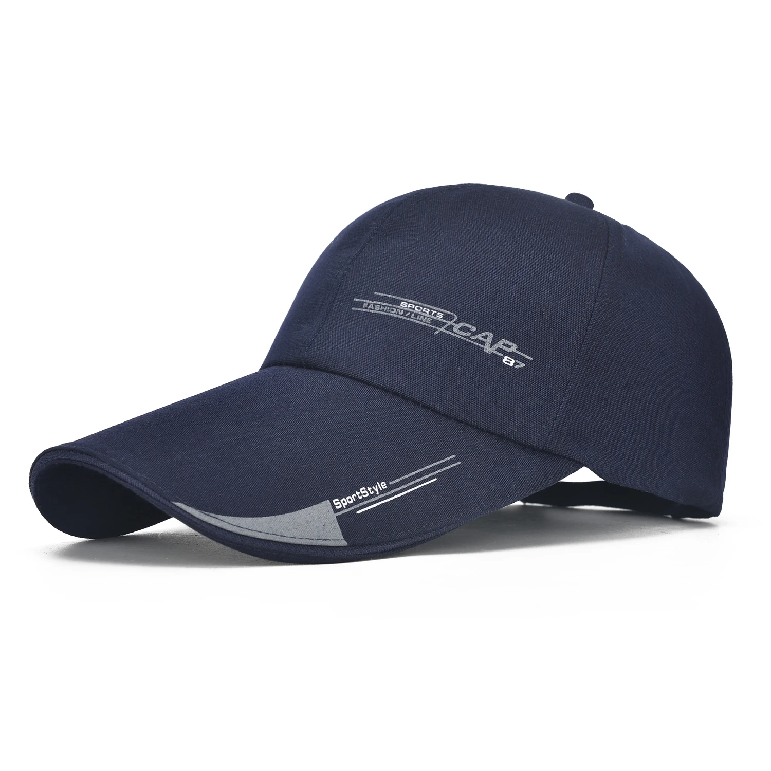 Men Summer Sports Fishing Cap Plate Solid Color Cap Long Visor Brim Shade Snapback Golf hat Sport Pxg New Golf Hats Golf Visor - Цвет: Blue