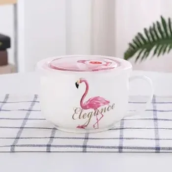 

Japanese Tableware Preservation Bowl Instant Noodle Bowl Cup Breakfast Milk Cup Ceramic Couple Cup Instant Noodle Bowl Soup Bowl