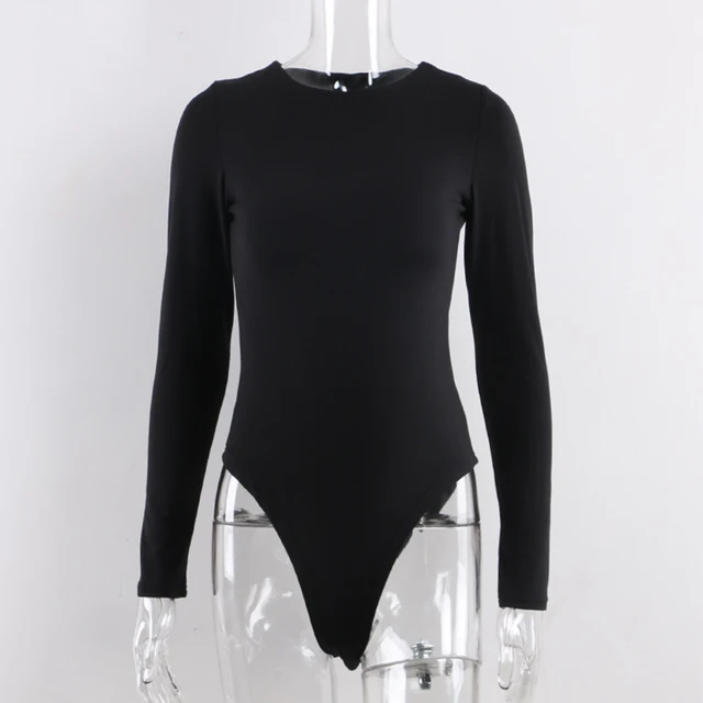 O Neck Long Sleeve Solid White Sexy Bodysuit Women Black Autumn Winter Body Top Streetwear Bodysuits clothing clothes suit 5