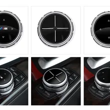 Автомобильный мультимедийный пуговицы крышка наклейки idrive для BMW 1 2 3 5 7 серии X1 X3 F25 X5 F15 X6 16 F30 F10 F07 E90 F11 M логотип