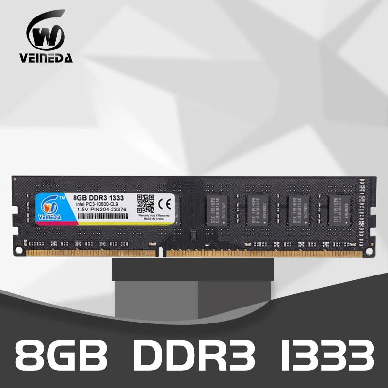 VEINEDA Dimm оперативная память DDR3 8 Гб 1333 PC3 10600 240 контактов 1,5 в Совместимость с памятью 8 Гб ddr3 1600 PC3 12800 для AMD Intel DeskPC|Оперативная память|   | АлиЭкспресс